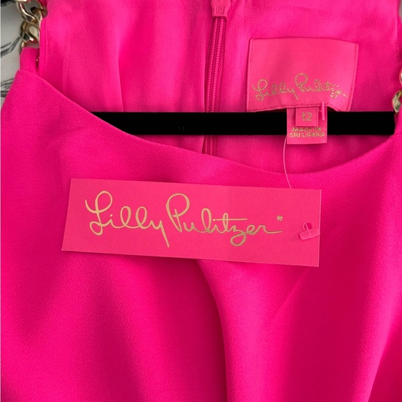 Lilly Pulitzer bright pink gold chain dress new with tags NWT - Picture 4 of 9